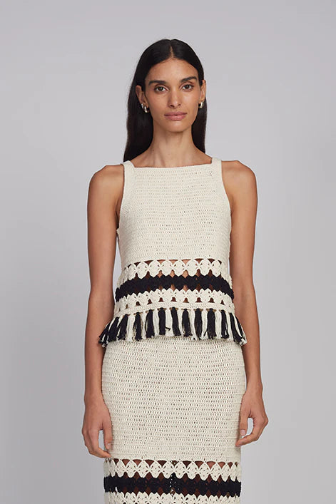 Zelda Tank - Ivory / Black