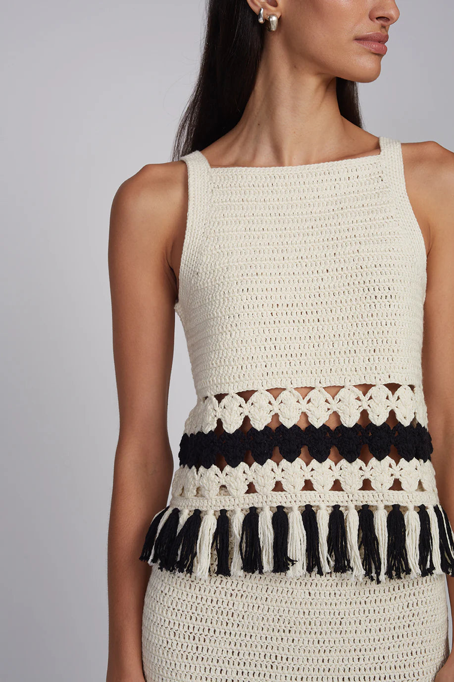 Zelda Tank - Ivory / Black