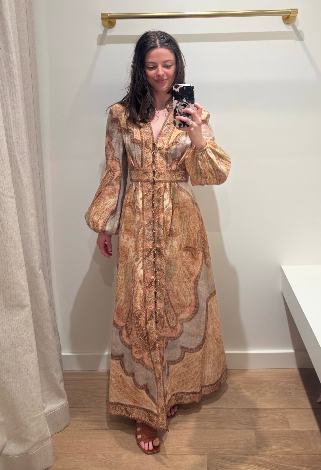 Wanderlust Plunge Midi Dress - Tapestry